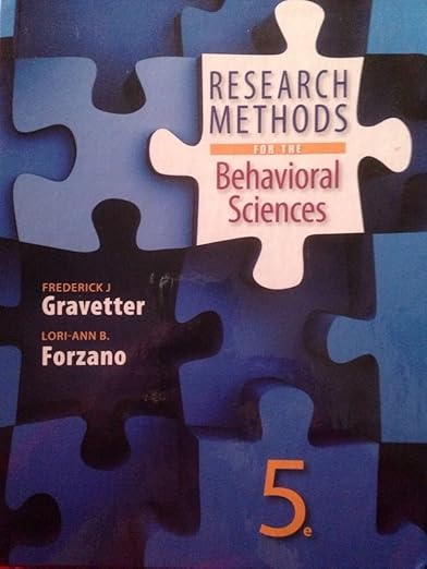 Research Methods for the Behavioral Sciences 5th Edition