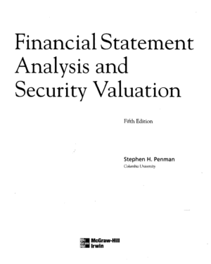 Financial Statement Analysis and Security Valuation 5th Edition